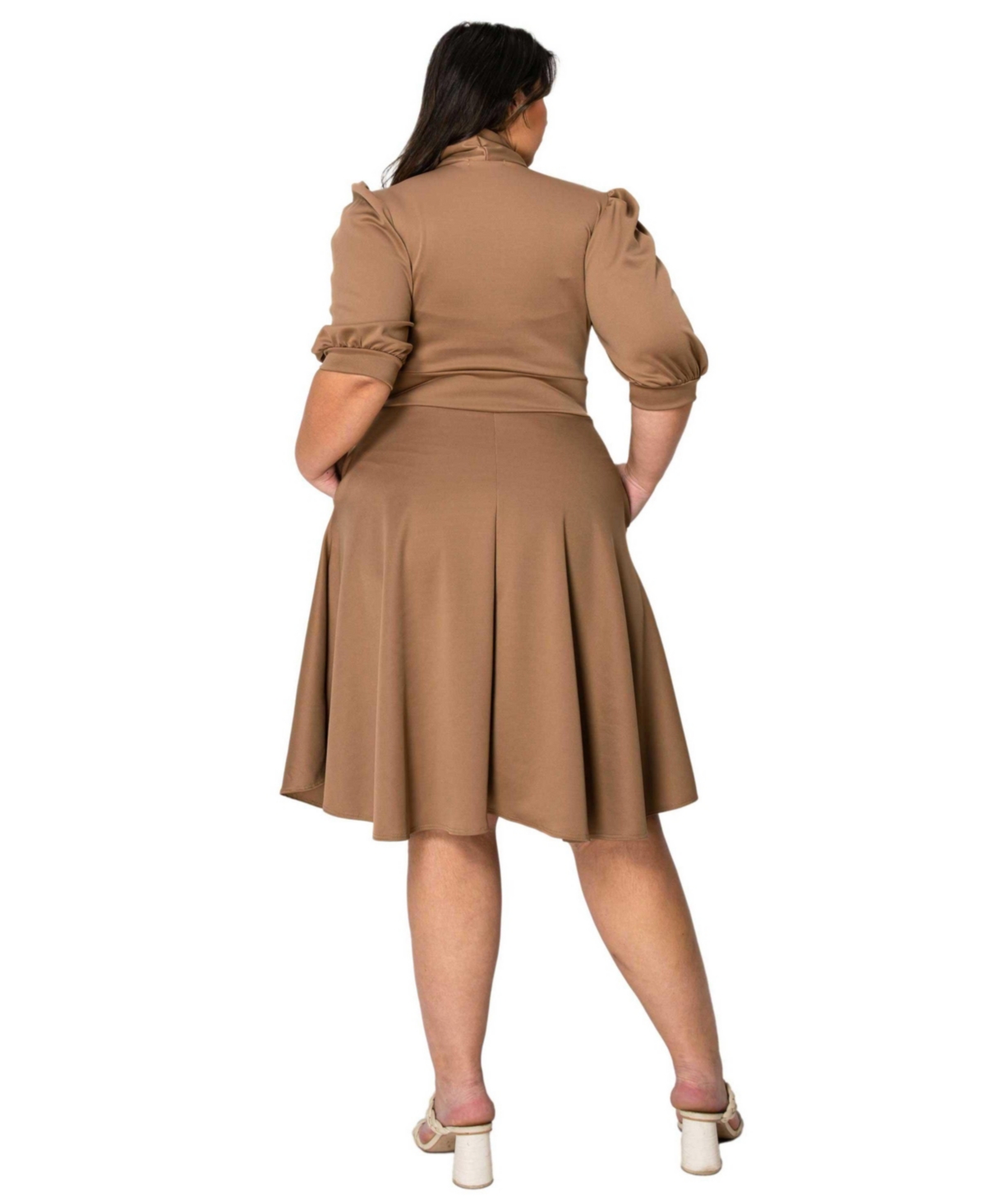 L I V D Plus Size Carina Donna Flare Dress w/ Pockets