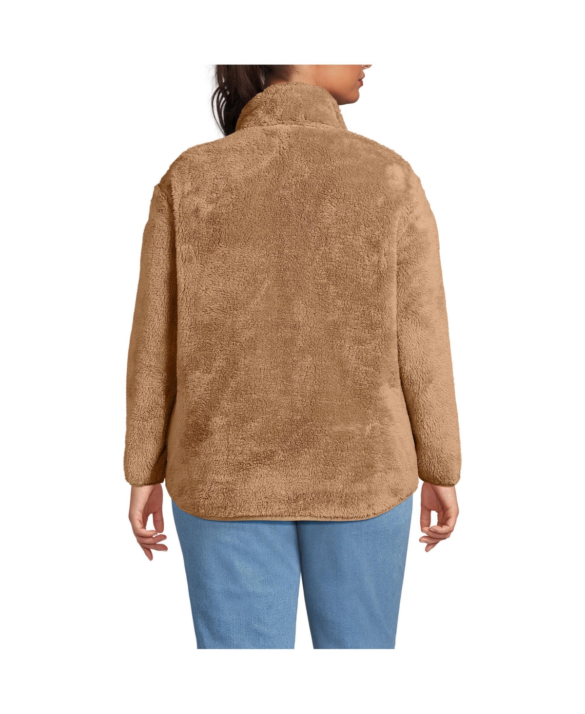 Lands' End Plus Size Full Zip Cozy High Pile Fleece Jacket