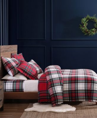 Spencer Plaid Flannel 3-Pc. Duvet Cover Set, King
