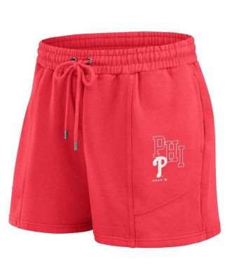 Women's Red Philadelphia Phillies Washed Fleece Sweatshirt Shorts Lounge Set