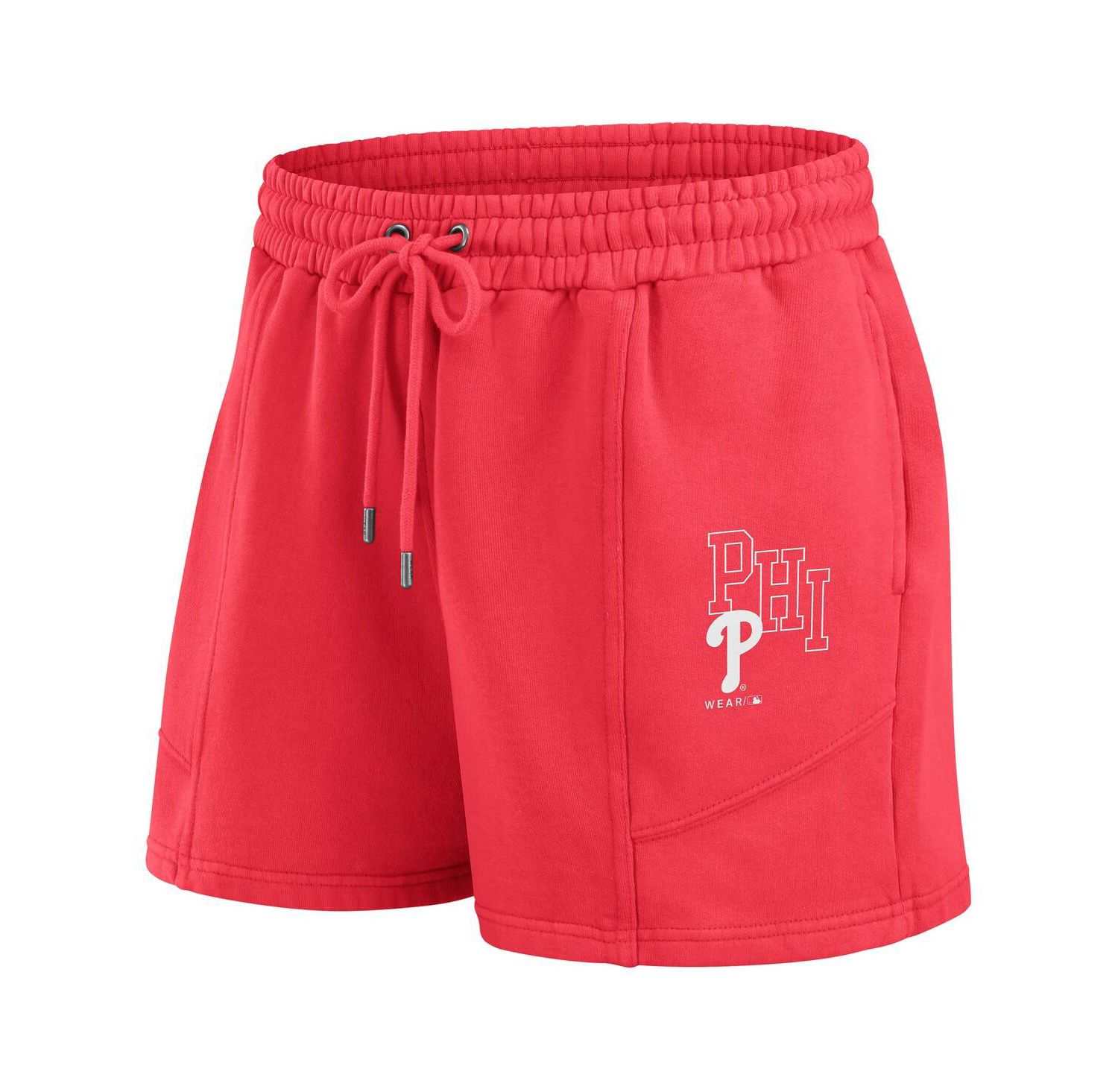 Women's Red Philadelphia Phillies Washed Fleece Sweatshirt Shorts Lounge Set