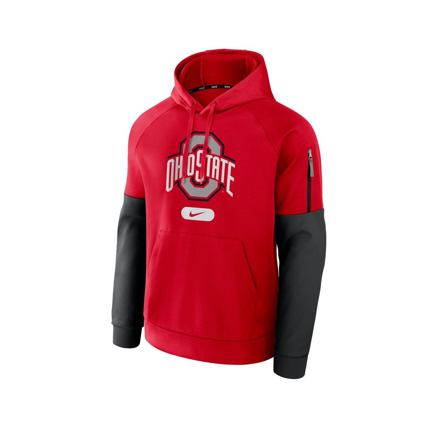 Men's Scarlet Ohio State Buckeyes Fitness Performance Pullover Hoodie