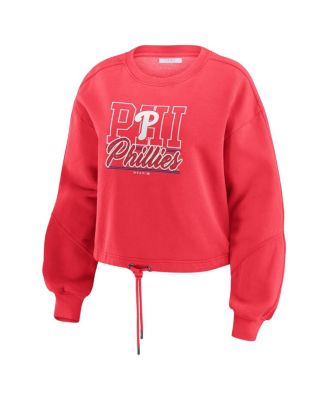 Women's Red Philadelphia Phillies Washed Fleece Sweatshirt Shorts Lounge Set