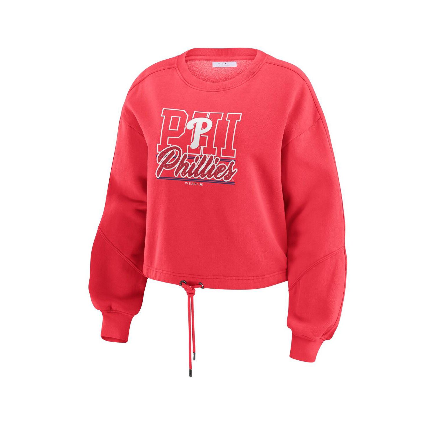 Women's Red Philadelphia Phillies Washed Fleece Sweatshirt Shorts Lounge Set