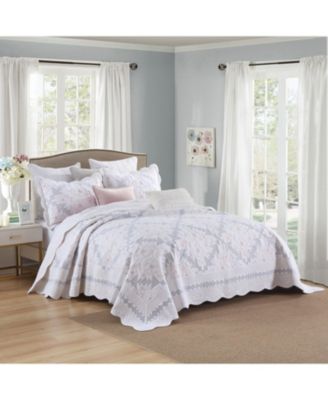 3-Piece 100% Cotton Geometric Splicing Oversized Bedspread SetLightweight Quilt Set Queen