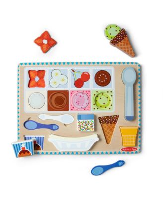 Melissa & Doug Wooden Magnetic Ice Cream Puzzle & Play Set