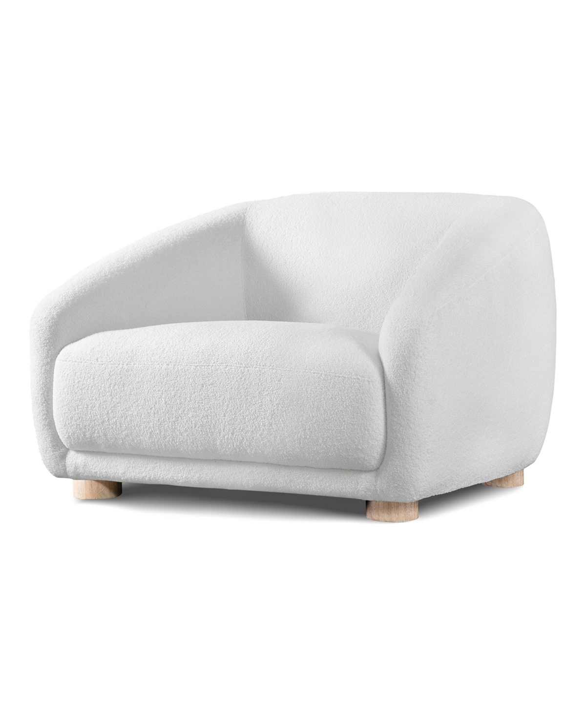 Furniture Of America 42" Waxley Chemille Sloped Arm Chair In White