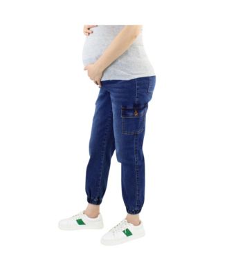 Maternity Denim Cargo Jogger