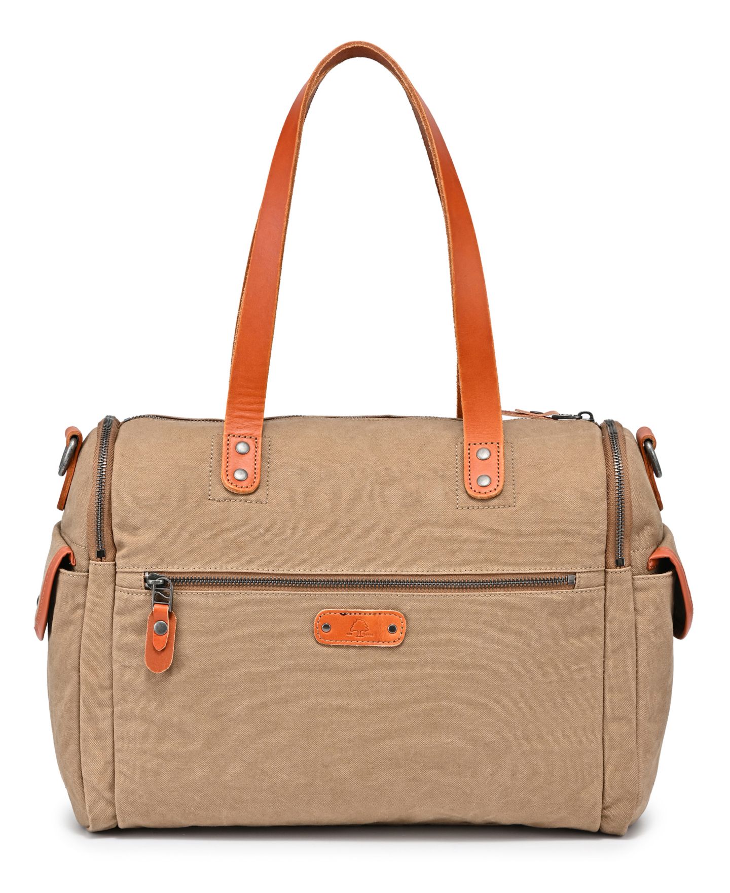 Женская сумка TSD BRAND Super Horse Large Canvas Satchel, цвет: Коричневый — фото 4