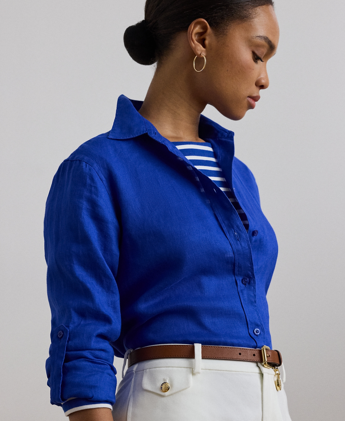 Ralph Lauren Relaxed Fit Linen Shirt In New Sapphire