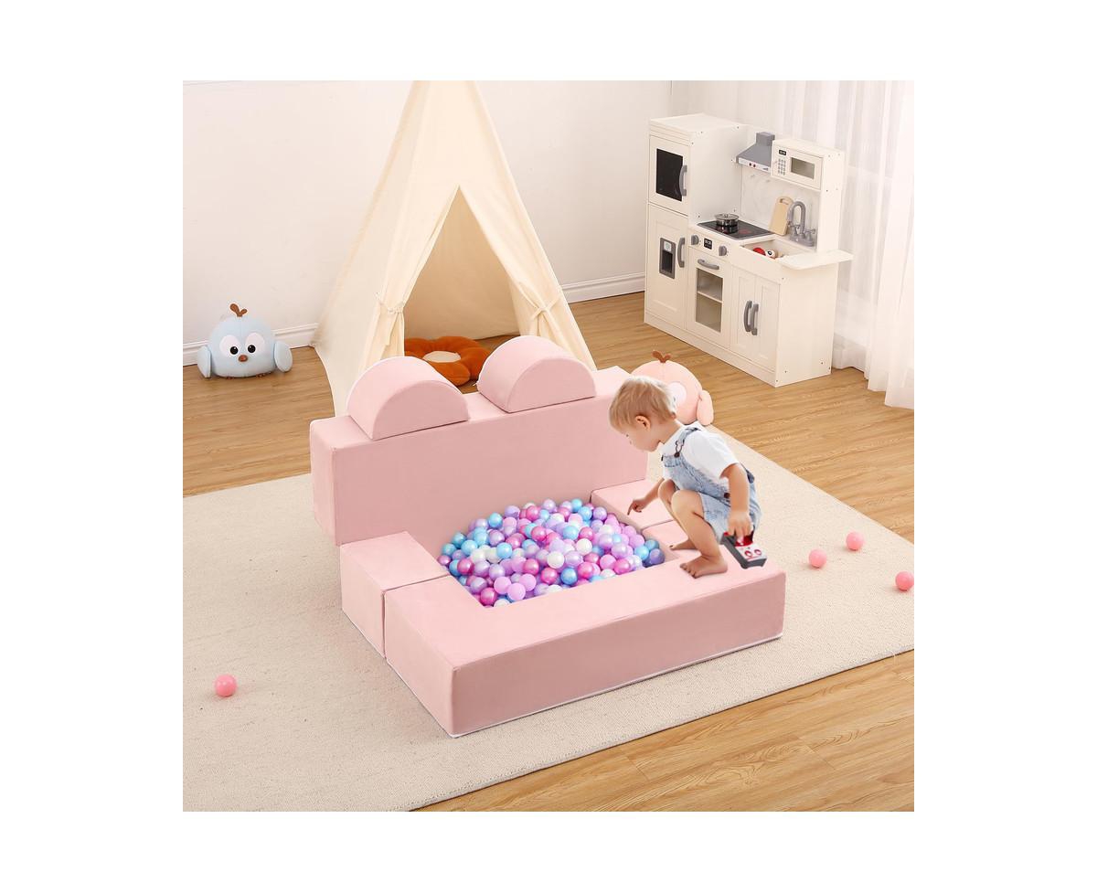 gaomon Kids Play Couch, 6Pcs Modular Kids Play Sofa for Playroom Bedroom, Kids Modular Couch Toddler Foam Sofa, Kids Convertible Sofa with Removable C