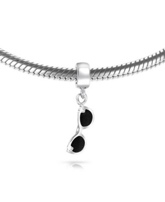 Black Movie Star Sunglasses Glass Charm Bead Bracelets