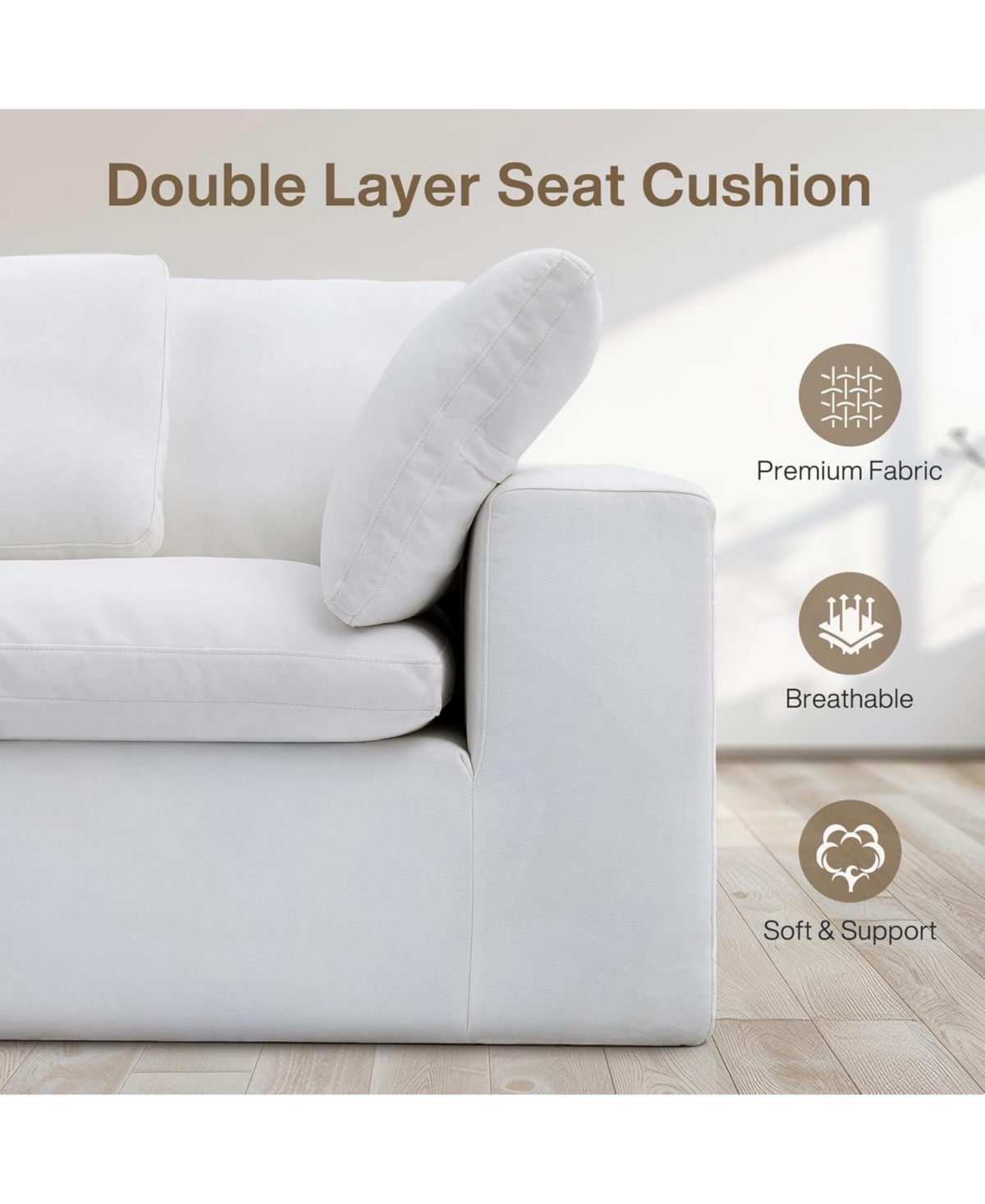 Tribesigns Modern Modular Sectional Sofa, 118