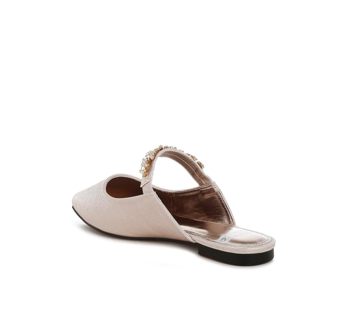 Rag & Co Magnum Diamante Strap Glitter Mules