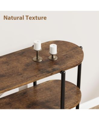 47.2" Inch Console Table, 3 Tier Industrial Metal Sofa Table