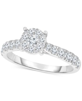 Macy's - Diamond Cluster Ring (1 ct. t.w.) in 14k White Gold