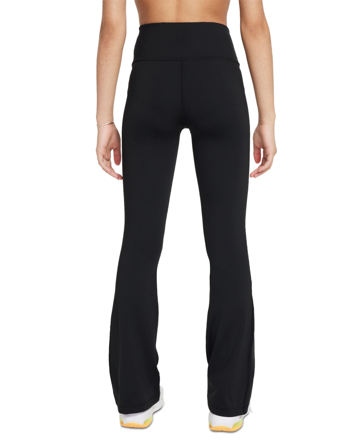 Nike Women's One Girls' Dri-fit Flared Leggings In Black,whit