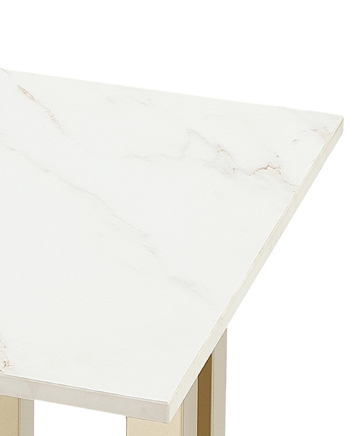 Macy's Emila 24" Square Sintered Stone Mix And Match End Table In Stone White,champagne