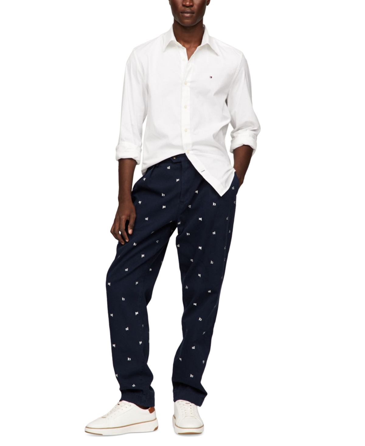 TOMMY HILFIGER MEN'S EMBROIDERED PANTS 
