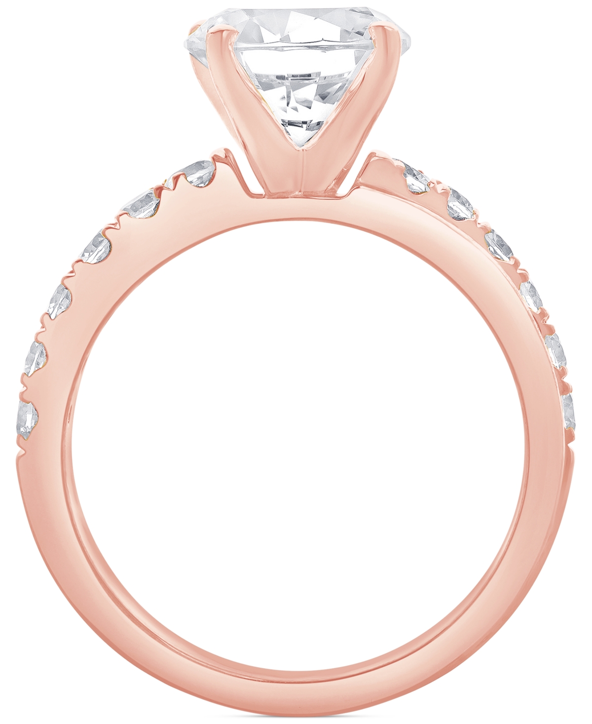 Badgley Mischka Igi Certified Lab Grown Diamond Engagement Ring (3 Ct. T.w.) In 14k Yellow, White Or Rose Gold In Rose Gold