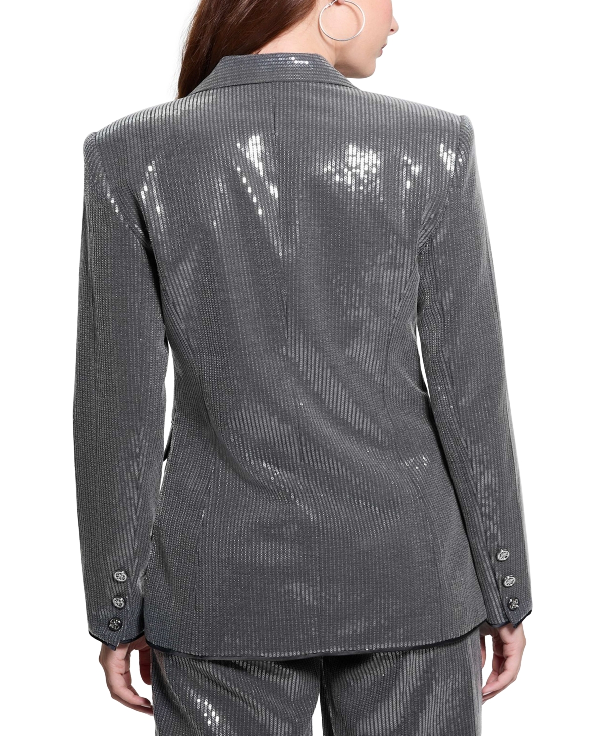 GUESS WOMEN'S NEW DORIS SEQUINED RELAXED BLAZER 