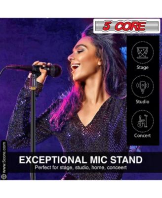 Tripod Mic Stand Height Adjustable 32 to 70" Universal Microphone Mount Stands w Round Base MS RBL