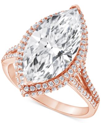IGI Certified Lab Grown Diamond Marquise Halo Engagement Ring (5-5/8 ct. t.w.) in 14k White, Yellow or Rose Gold