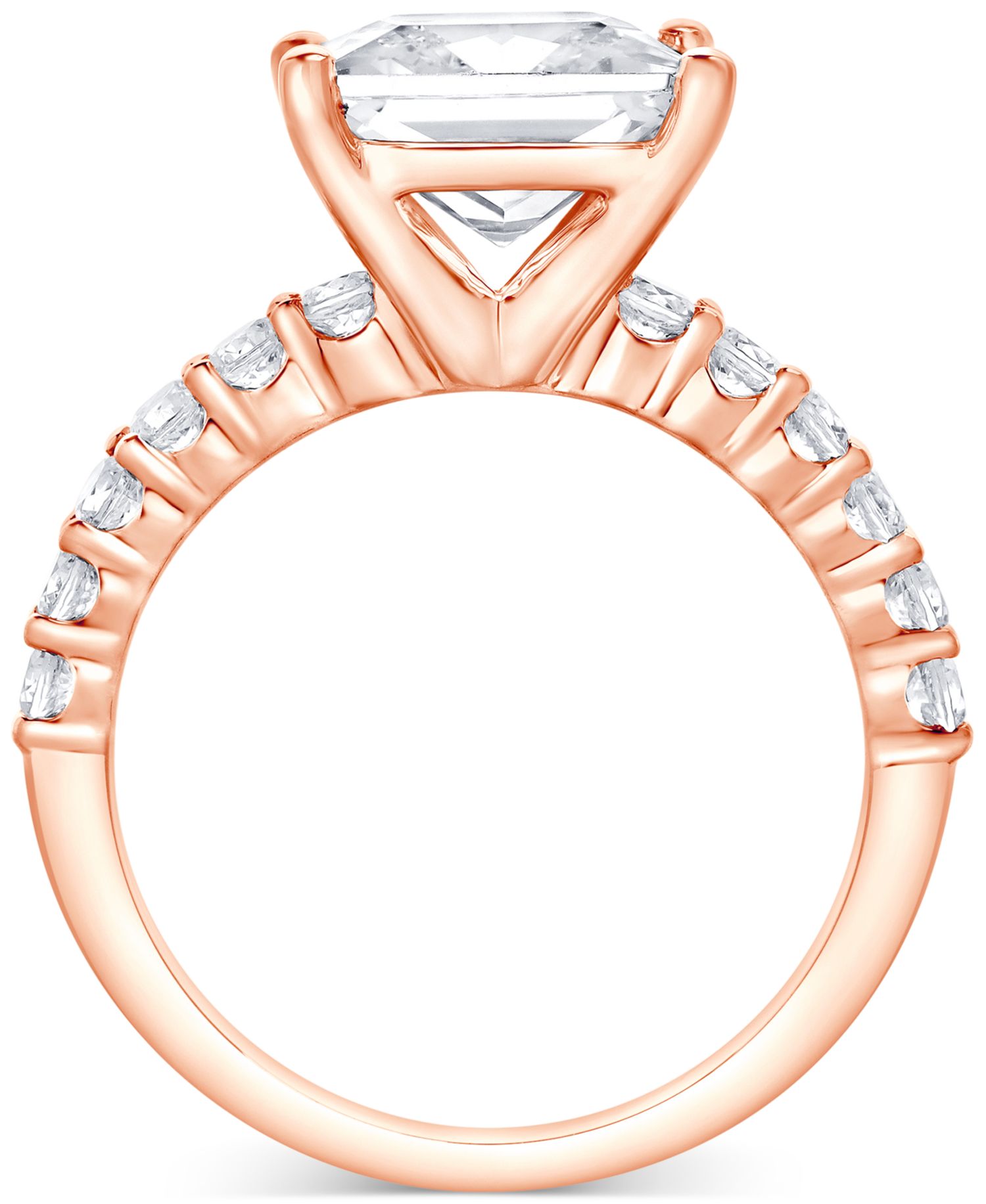 IGI Certified Lab Grown Diamond Princess-Cut Engagement Ring (4 ct. t.w.) in 14k White, Yellow or Rose Gold