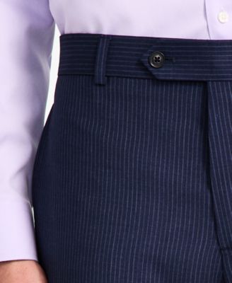 Men's Pinstriped Wool-Blend Stretch Classic-Fit Suit Separates Pant