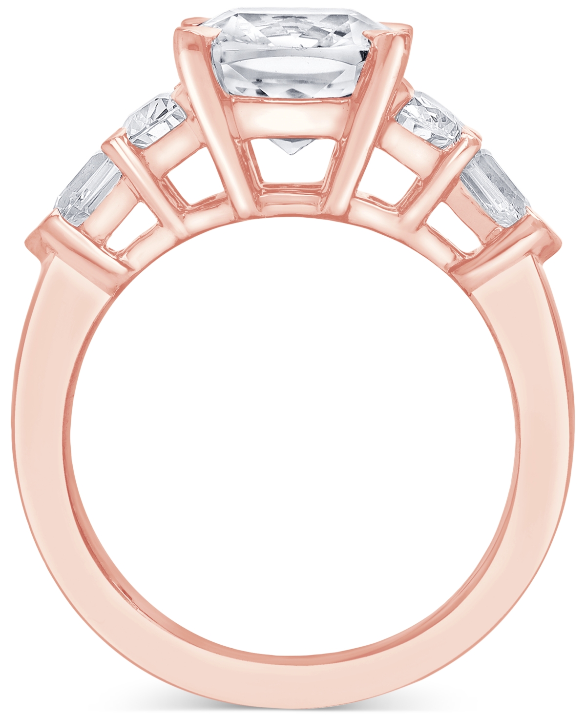 BADGLEY MISCHKA IGI CERTIFIED LAB GROWN DIAMOND CUSHION-CUT FIVE STONE ENGAGEMENT RING (3-3/4 CT. T.W.) IN 14K WHITE 