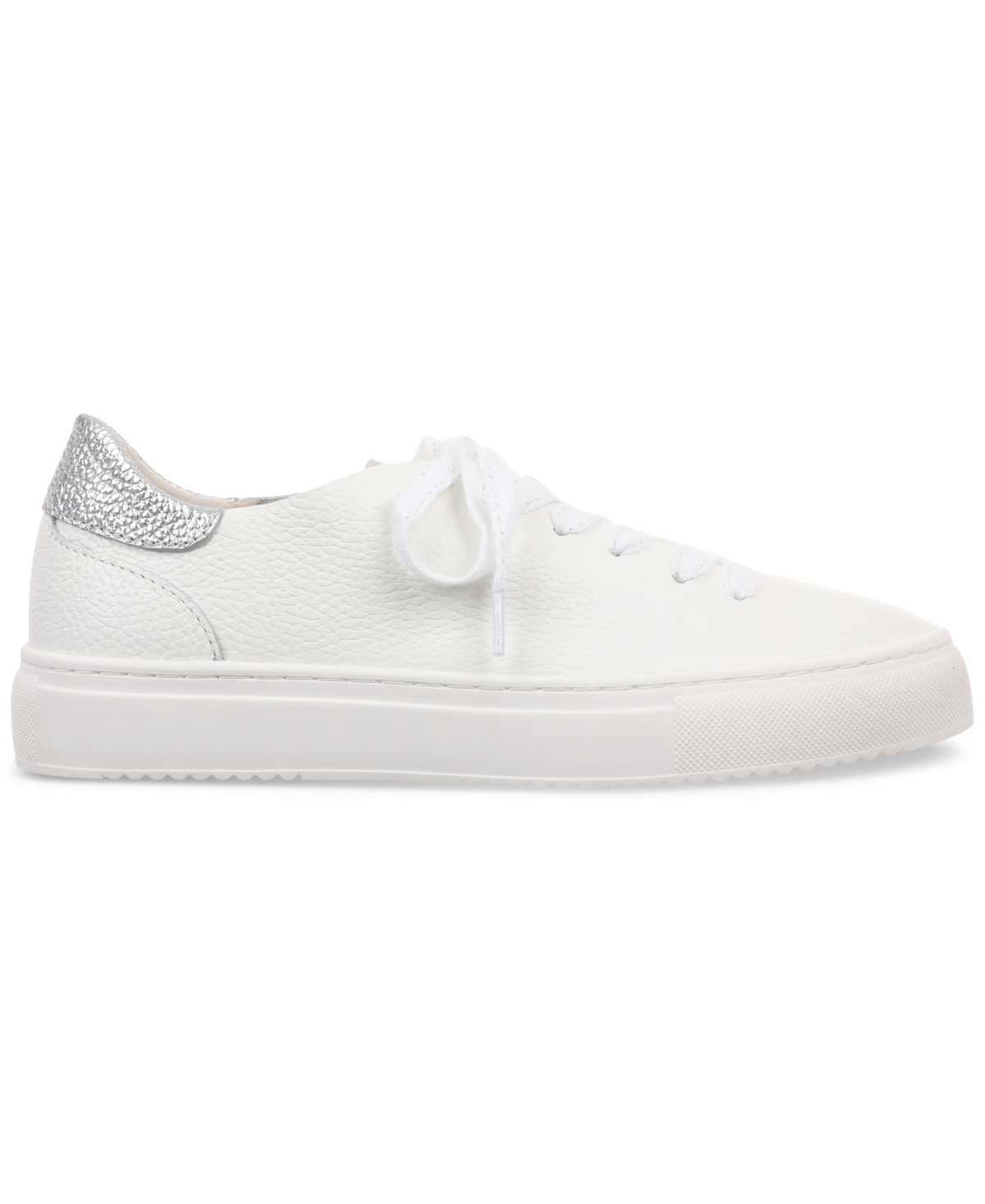 On 34th Women's Parkss Lace-up Sneakers, Exclusively At Macy's In White,silver