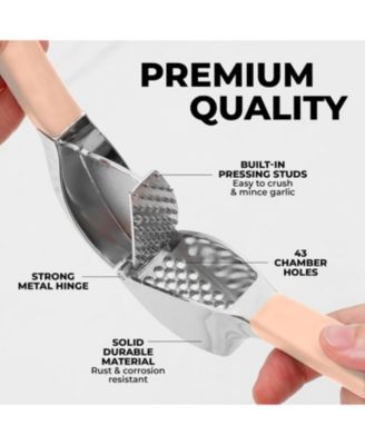 Garlic Press Comfort Grip with Peeler and Brush