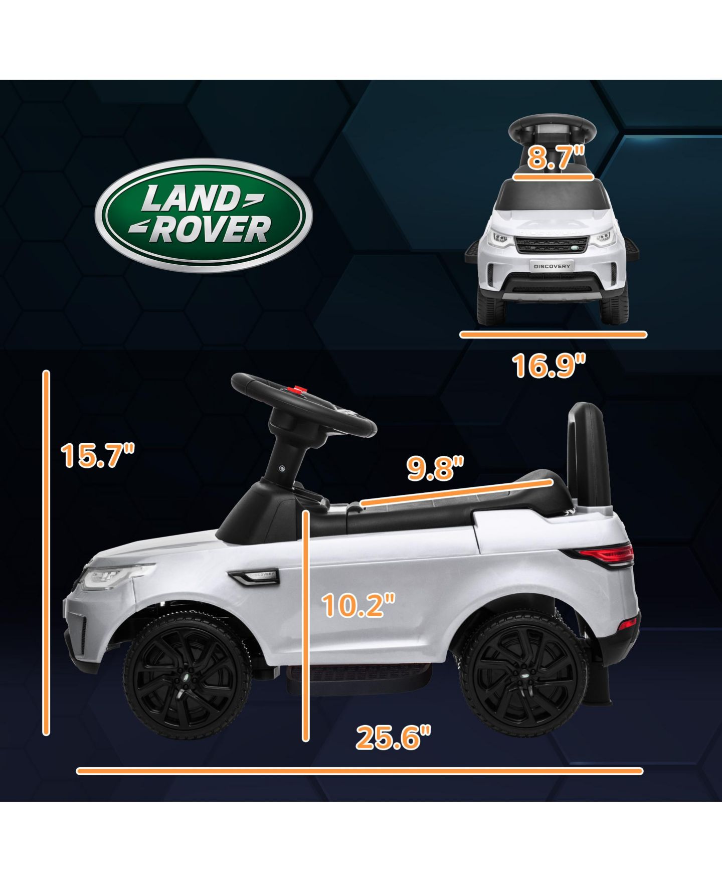 Детская игрушка Qaba 2 in 1 Land Rover Licensed 6V Ride-On Car, 51 lbs, Ages 18 months to 5 years, цвет: Белый — фото 2