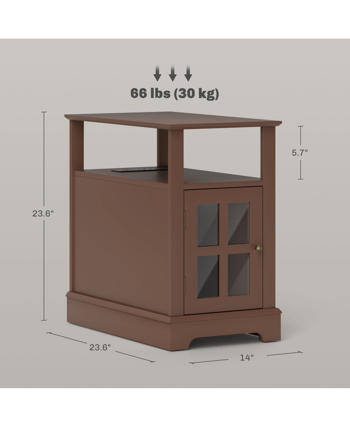 Homcom Side Table with Charging Station and Usb Ports