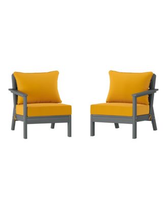 Outdoor Patio HDPE Gray Loveseat Sofa with Patio Cushions