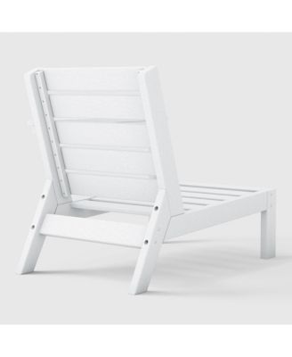 Outdoor Patio HDPE Right Arm Facing Sectional White Corner Club Chair with Patio Cushions