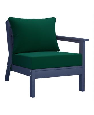 HDPE Outdoor Patio Right Arm Facing Sectional Corner Club Chair with Cushions
