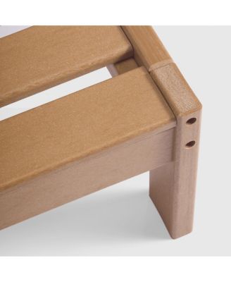 Outdoor Patio HDPE Right Arm Facing Sectional Teak Corner Club Chair with Patio Cushions