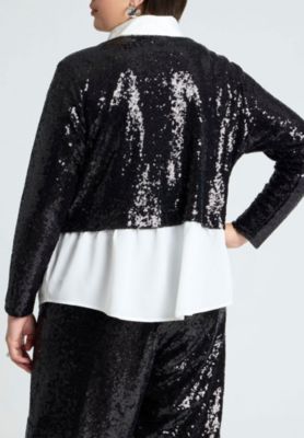 Women's Collared Sequin Twofer