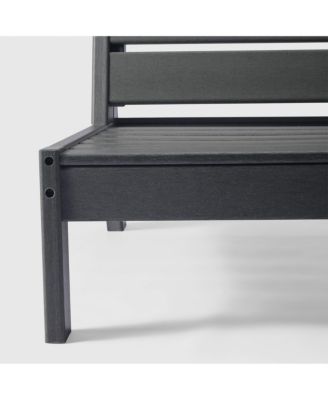 Outdoor HDPE Deep Seating Modular Armless Patio Gray Chair with Cushions