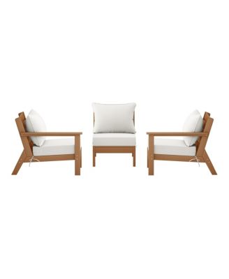 Outdoor Patio HDPE Teak Sectional Sofa with Patio Cushions