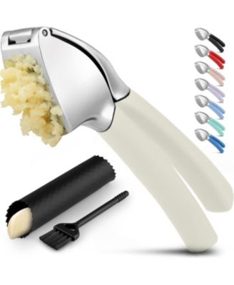Garlic Press Comfort Grip with Peeler and Brush