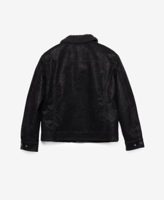 Boy's Faux Suede Ranger Jacket With Faux Shearling Lining