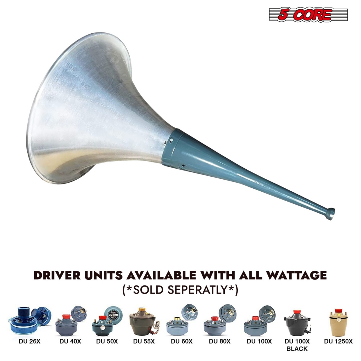 5 Core Pa Horn Speaker 800W Pmpo Compression Driver in Trumpet Throat Loud Audio System