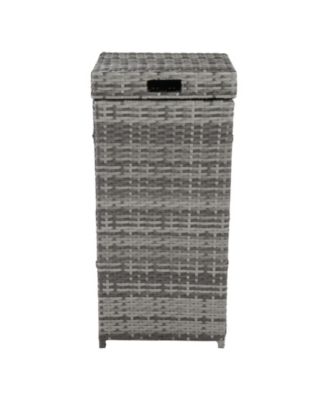 Rattan Trash Can with Top Cover and Iron Frame Stylish and Durable Waste Solution for Indoor or Outdoor Use