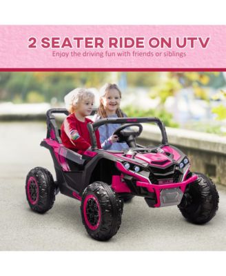 24V 7AH Ride on Car, 2 Seater 4 MPH Ride on UTV w/ Music,