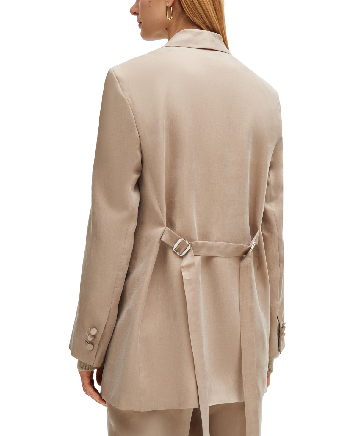 Boss by Hugo Boss Women's Longline Slim-Fit Jacket Rear Belt