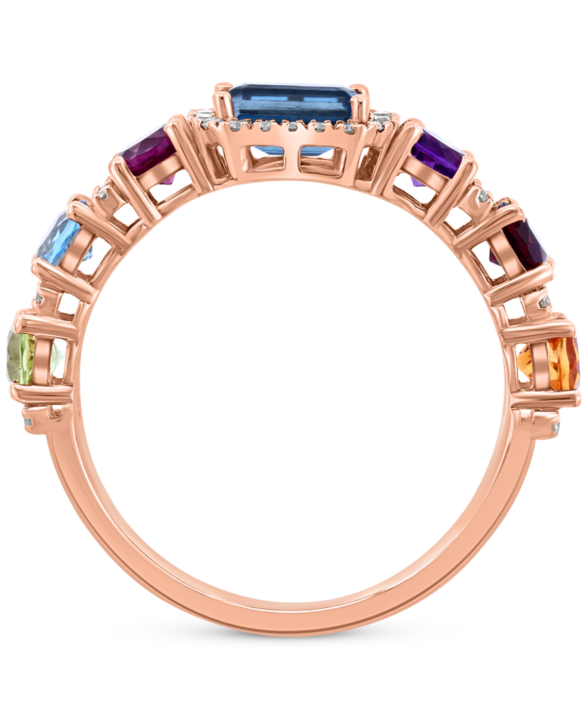 EFFY COLLECTION EFFY MULTI-GEMSTONE (1-5/8 CT. T.W.) & DIAMOND (1/5 CT. T.W.) RING IN 14K ROSE GOLD 