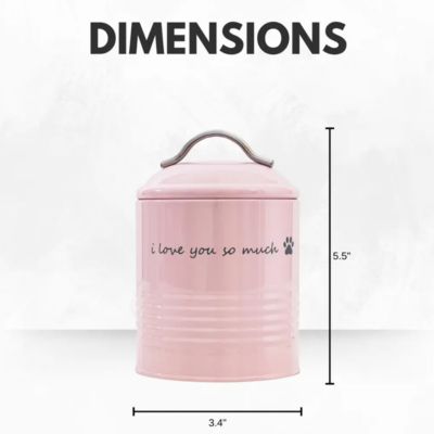 "I Love You So Much" Dog Treat Canister Gift Set – Airtight & Stylish Storage, Durable, Non-Toxic Material (Pink and Blue)