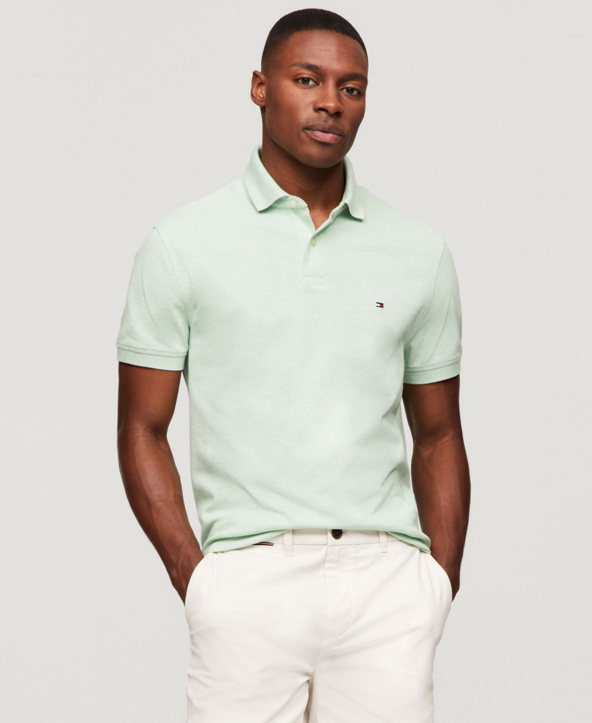 Tommy Hilfiger Men's Cotton Classic Fit 1985 Polo In Mint Gel Heather